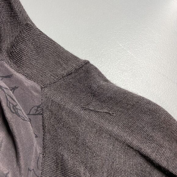 Poetry Silk Floral Panel Merino Wool Long Sleeve Plum Shift Dress Women's Size 8 - Picture 16 of 16